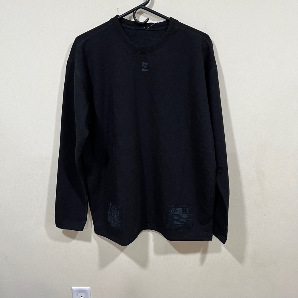 NWT Tyndale FR CAT2 Fleece Shirt BLACK Men’s XL crewneck work